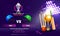 ICC Men\\\'s Cricket World Cup India 2023 Banner Design with Cricket Helmets of Participating Teams India VS Pakistan