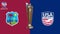 ICC Mens T20 World Cup 2024 trophy in US and West Indies. 3d rending illustration.