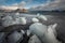 Ice on the Arctic beach - landscape