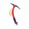 Ice axe. Climbers equipment tool for cutting footholds in snow, hiking and mountaineering gear