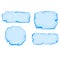 Ice banner template pieces of ice and snow chunks, big icebergs, severe frost elements for design cartoon style vector