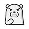 Ice bear emoticon with angry expression