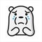 Ice bear emoticon with crying expression