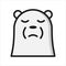 ice bear emoticon with a disappointed expression