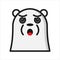 ice bear emoticon with a dizzy expression