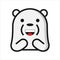 ice bear emoticon with happy expression