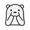 ice bear emoticon with a sad expression