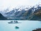 Ice bergs on Lake,New Zealand.