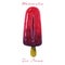 Ice berry. Red juicy Ice lolly. realistic ice cream illustration