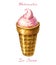 Ice berry. Red juicy Ice lolly. realistic ice cream illustration