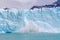 Ice blocks falling from the Glacier Perito Moreno in Patagonia, Argentina