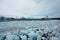 Ice boulders broken off from Antarctic glacier