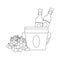 Ice bucket with wine bottles and grapes design