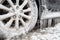 Ice buildup and icicles on a car