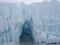 Ice carved tunnel formation made out of delicate icicles