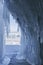 Ice cave grotto, Borga-Dagan island. Winter landscape