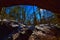 Ice cave trail  rock canopy wildcat mountain state park in Winter