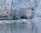 Ice caves forming in glacier