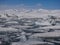 The ice chunks drift from the glacier lagoon