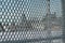 Ice coated chain link fence