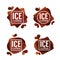 Ice Coffe, Vector Collection of Summer Drinks Labels, Stickers a