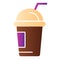 Ice coffee flat icon. Cappuccino color icons in trendy flat style. Coffee to go gradient style design, designed for web
