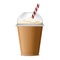 Ice coffee icon, realistic style