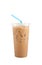 Ice coffee with milk sweet drink isolated, Clipping path