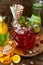 Ice cold beverages with fresh fruits