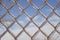 Ice covered chain link fence