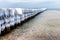 Ice covered groynes