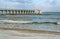 The ice-covered promenade, icicles at the sea pier