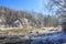 Ice-covered trees on the banks of the Housatonic River