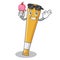 With ice cream baseball bat character cartoon