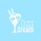 Ice cream blue vintage logo template