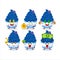 Ice cream blueberry cup cartoon character with cute emoticon bring money