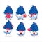 Ice cream blueberry cup cartoon character with love cute emoticon