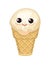 Ice cream. Cartoon funny character. The object is isolated on a white background. Waffle dishes. Summer food sweet