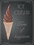 Ice cream on chalkboard background, vector, illustration, freehand