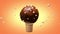 Ice cream chocky nut chocolate cream 3D rendering animation