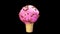 Ice cream chocky nut strawberry chocolate alpha matte 3D rendering animation