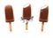 Ice-cream chocolate vanilla ice on wands vector