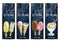 Ice cream color sketch banners set