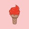 Ice cream colored doodle vector illustration