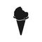 Ice cream on cone with bite simple vector icon design