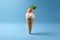 A ice cream cone with carrot, concept of Fruity Delight