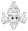 Ice Cream Cone Cartoon Character Mascot Thumbs Up