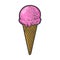 ice cream cone color sketch raster illustration