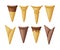 Ice Cream Cone or Cornet as Brittle Cone-shaped Waffle Pastry Vector Set