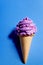 Ice cream cone. Delicious bright cold dessert on colored background. Generative AI.